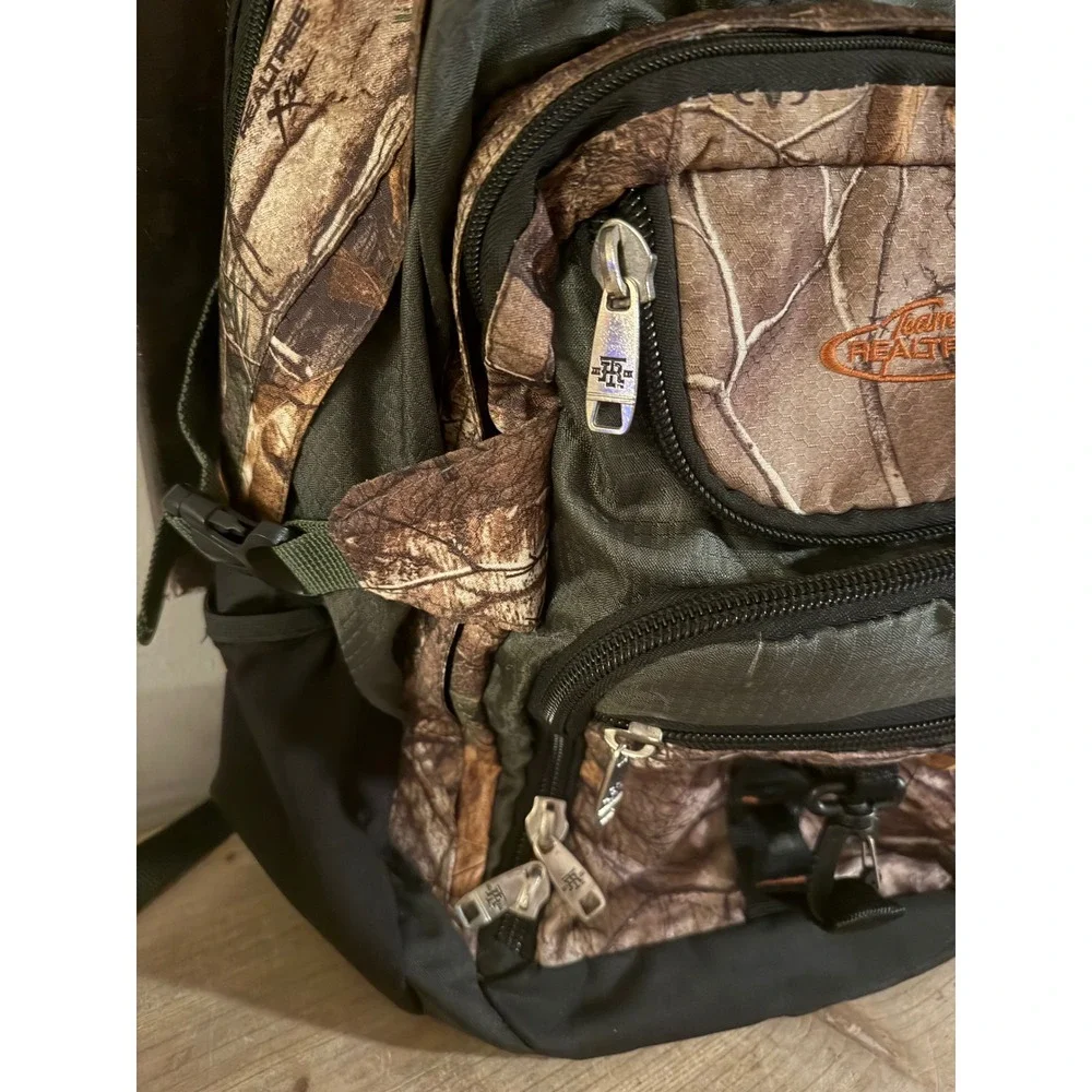 RealTree Camouflage Backpack Outdoor‎ Hiking Hunting Travel Bag Orange Lining